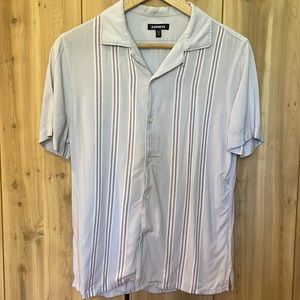 Express Men’s Stripe Design Rayon Button Down